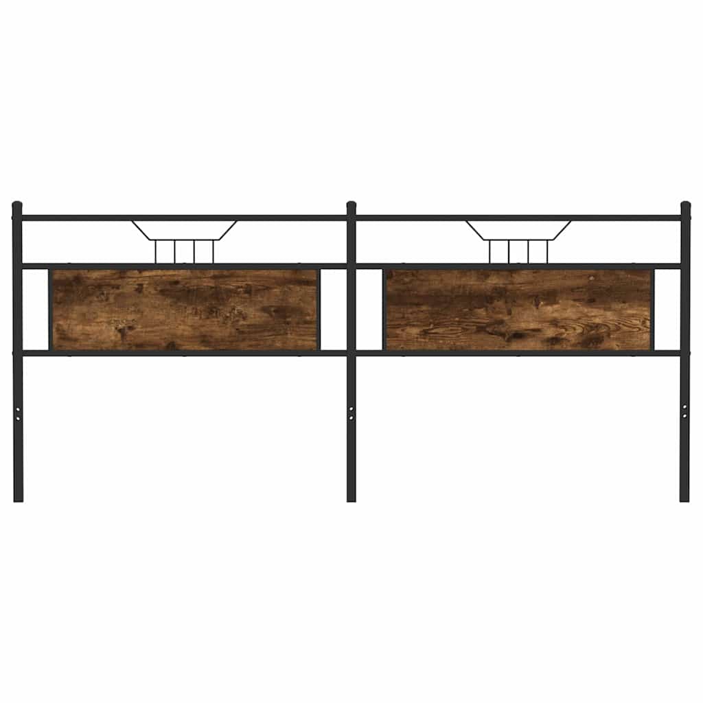 Testiera Rovere Fumo 200 cm in Legno Multistrato e Acciaio