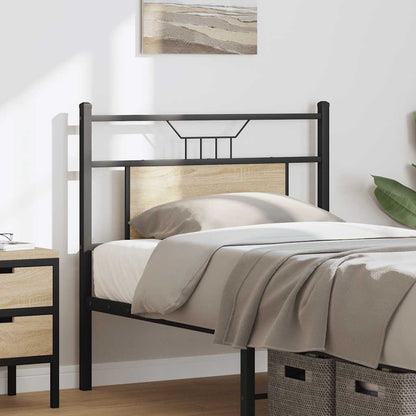 Testiera Rovere Sonoma 90 cm in Legno Multistrato e Acciaio