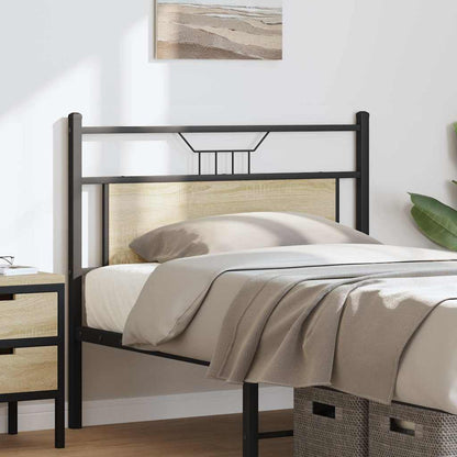 Testiera Rovere Sonoma 100 cm in Legno Multistrato e Acciaio
