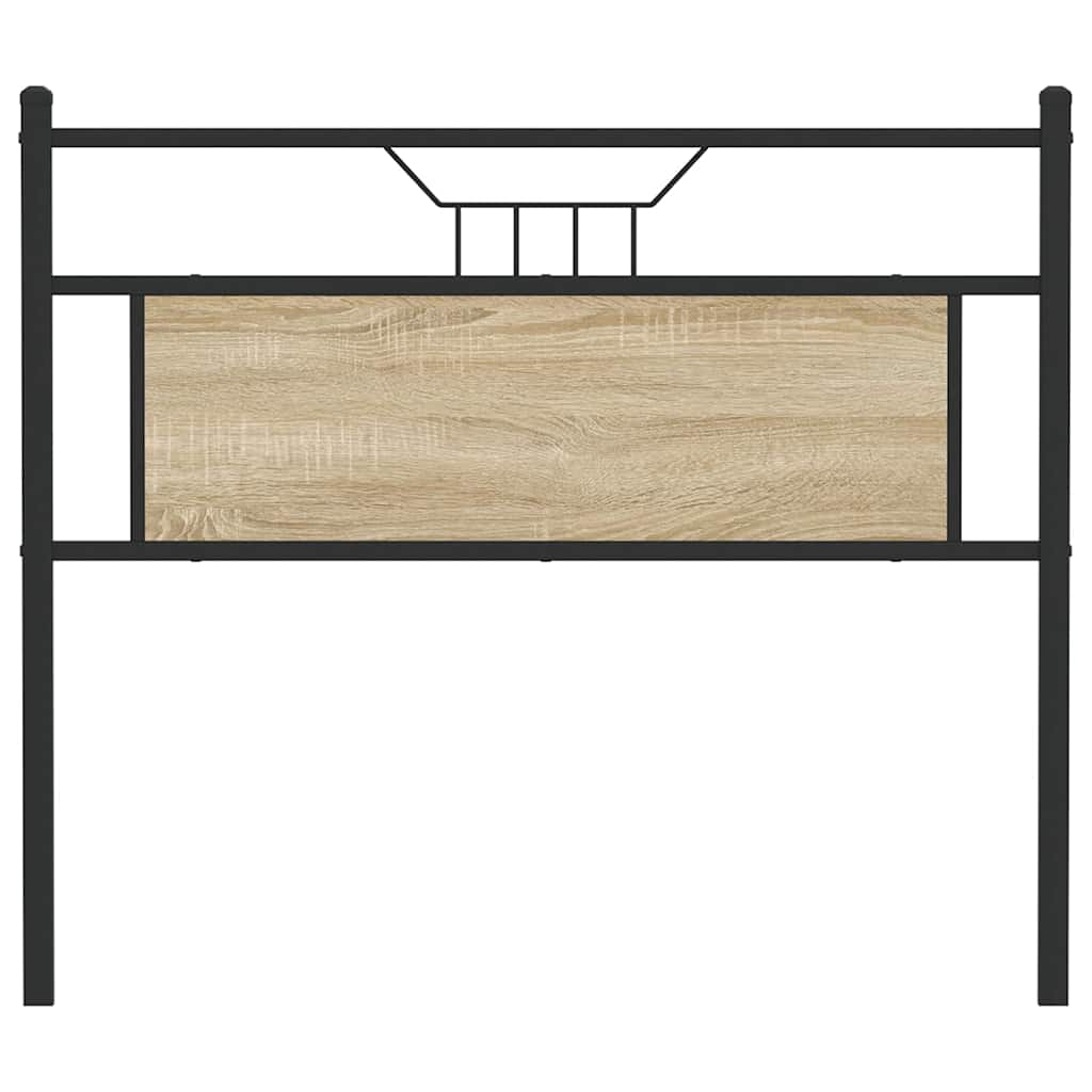 Testiera di Ricambio Rovere Sonoma 107 cm in Legno Multistrato e Acciaio