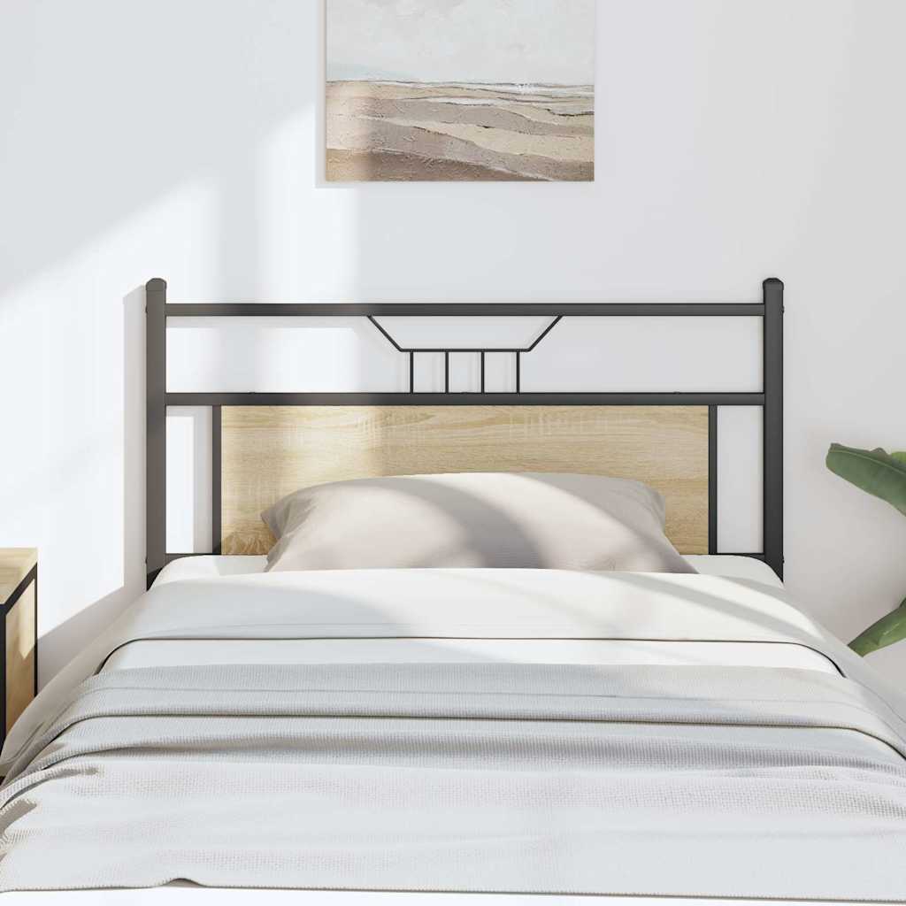 Testiera di Ricambio Rovere Sonoma 107 cm in Legno Multistrato e Acciaio