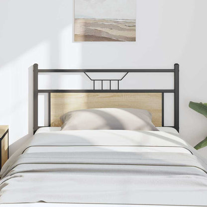 Testiera di Ricambio Rovere Sonoma 107 cm in Legno Multistrato e Acciaio