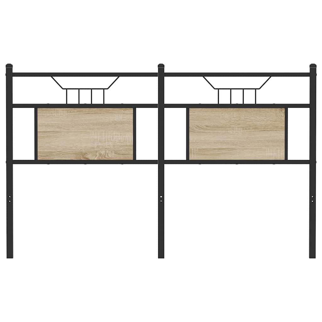 Testiera Rovere Sonoma 140 cm in Legno Multistrato e Acciaio