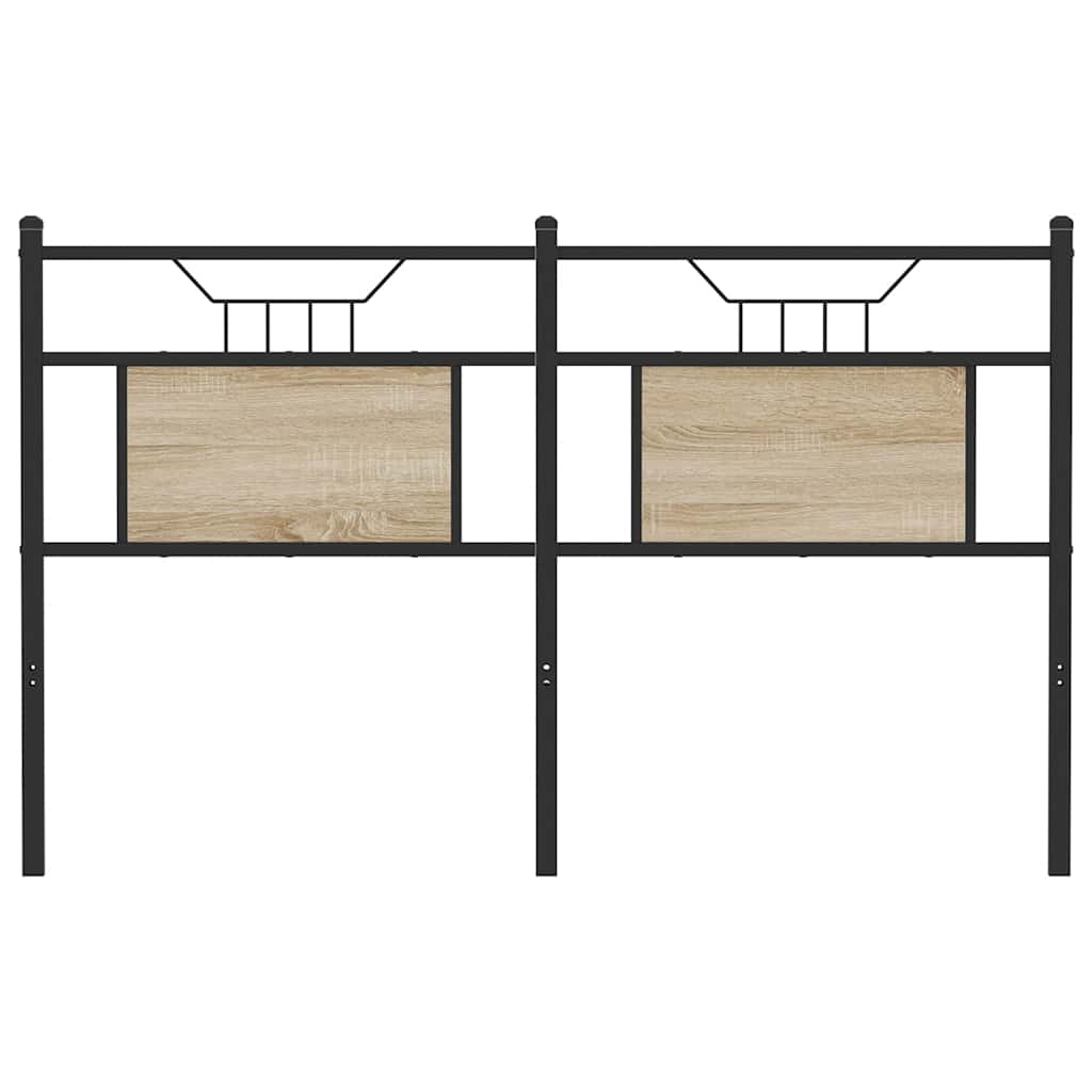 Testiera Rovere Sonoma 150 cm in Legno Multistrato e Acciaio