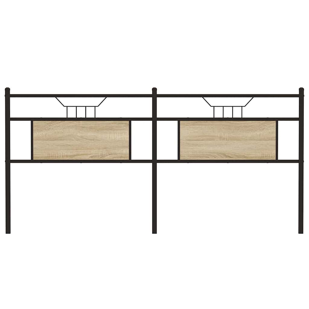 Testiera Rovere Sonoma 160 cm in Legno Multistrato e Acciaio