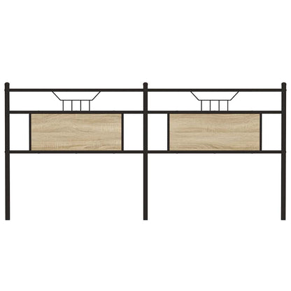 Testiera Rovere Sonoma 160 cm in Legno Multistrato e Acciaio