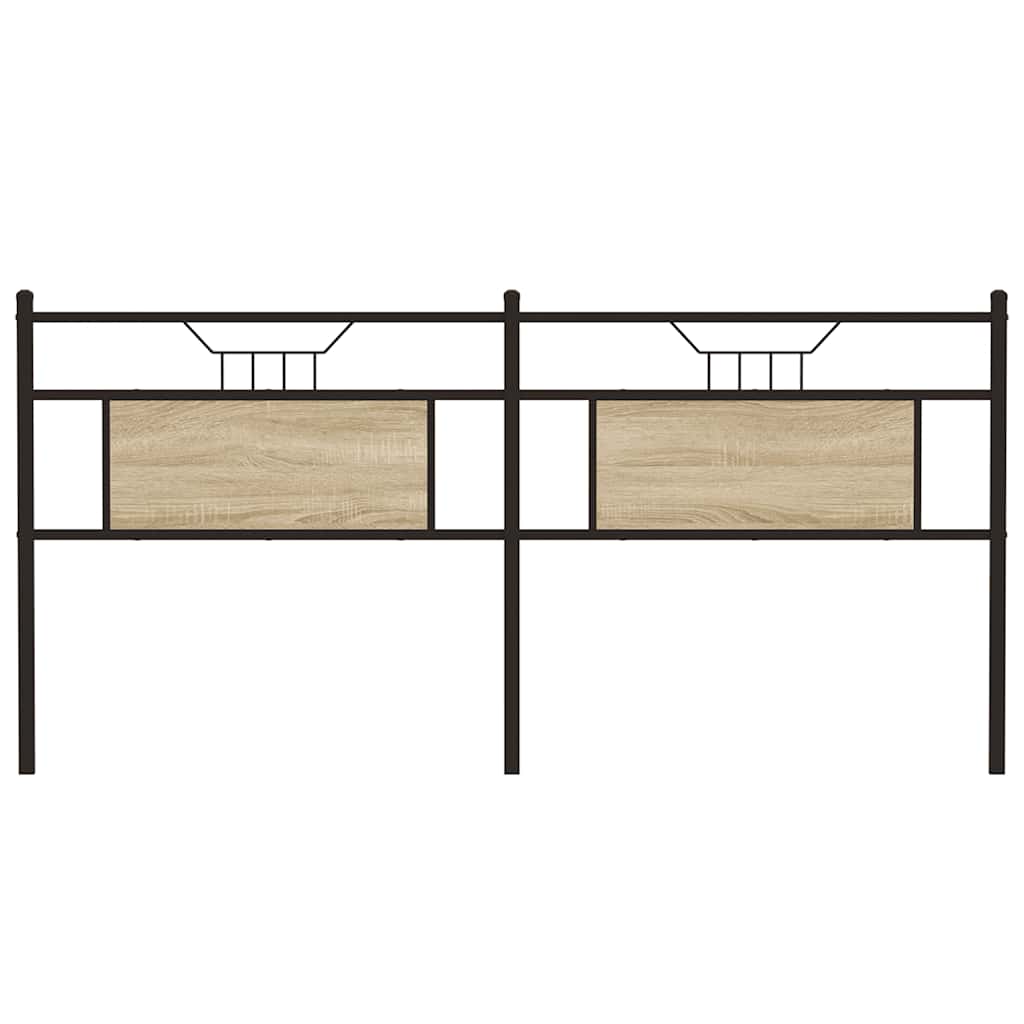 Testiera Rovere Sonoma 180 cm in Legno Multistrato e Acciaio