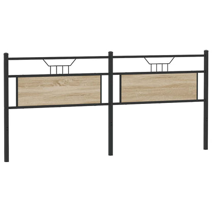 Testiera Rovere Sonoma 193 cm in Legno Multistrato e Acciaio
