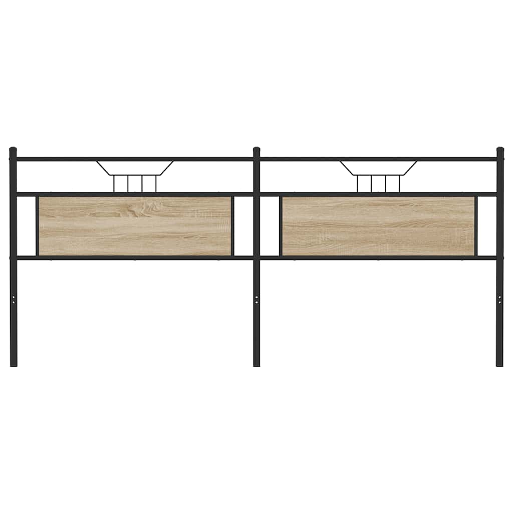 Testiera Rovere Sonoma 193 cm in Legno Multistrato e Acciaio