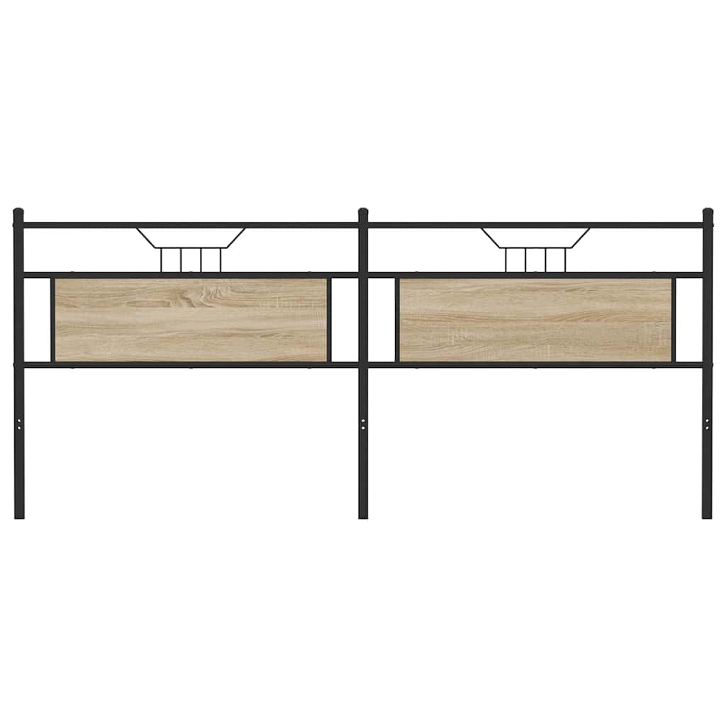 Testiera Rovere Sonoma 200 cm in Legno Multistrato e Acciaio