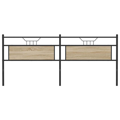 Testiera Rovere Sonoma 200 cm in Legno Multistrato e Acciaio
