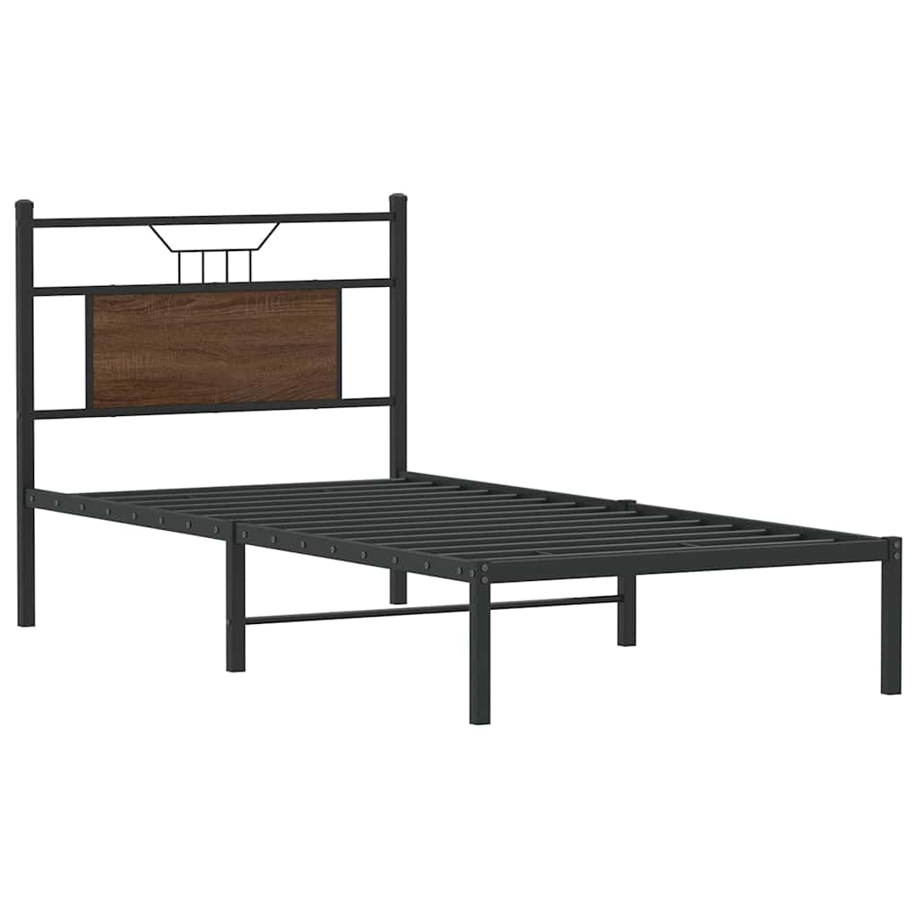 Giroletto senza Materasso Rovere Marrone 80x200cm in Truciolato