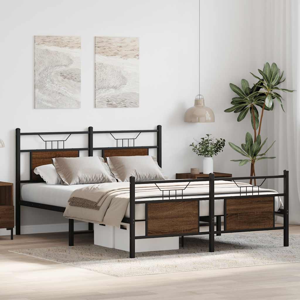 Giroletto senza Materasso Rovere Marrone 137x190 cm Truciolato