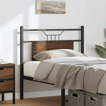 Testiera di Ricambio Rovere Marrone 75 cm in Legno Multistrato e Acciaio