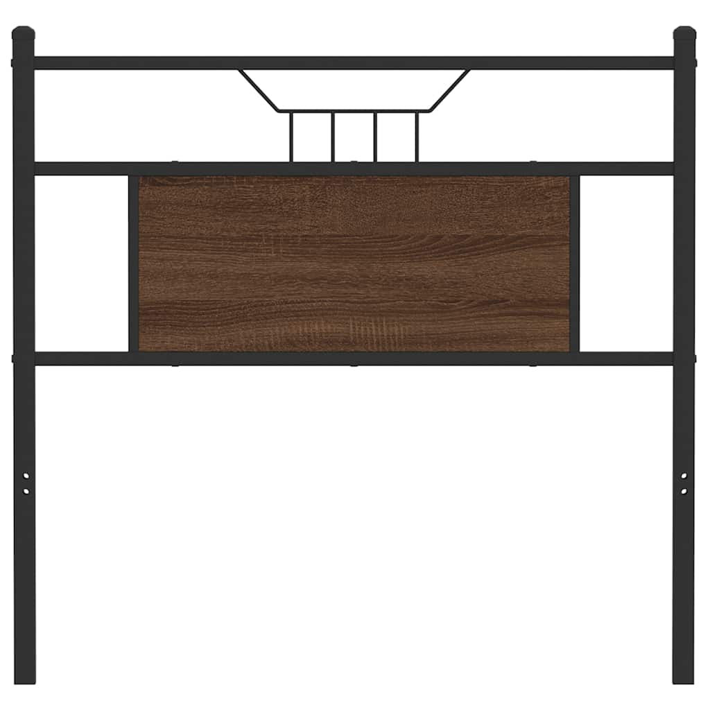 Testiera di Ricambio Rovere Marrone 80 cm in Legno Multistrato e Acciaio