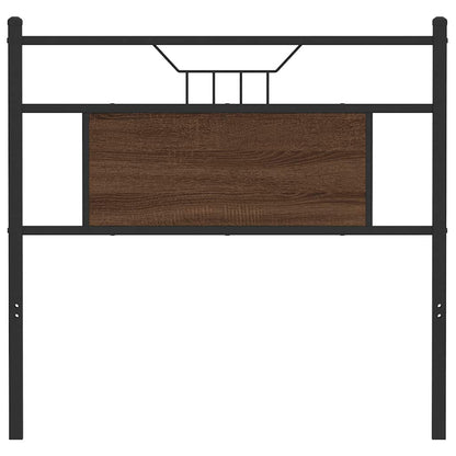 Testiera di Ricambio Rovere Marrone 80 cm in Legno Multistrato e Acciaio