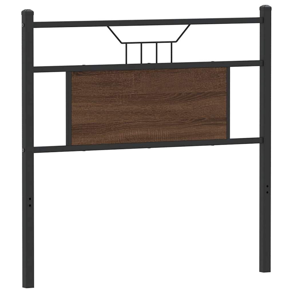 Testiera Rovere Marrone 90 cm in Legno Multistrato e Acciaio