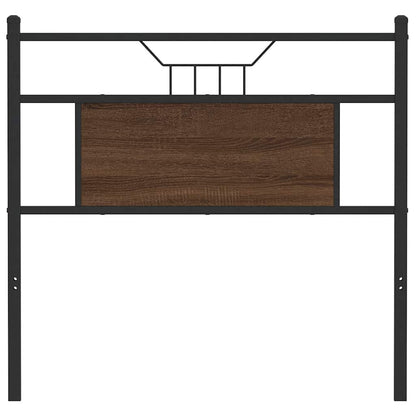 Testiera Rovere Marrone 90 cm in Legno Multistrato e Acciaio