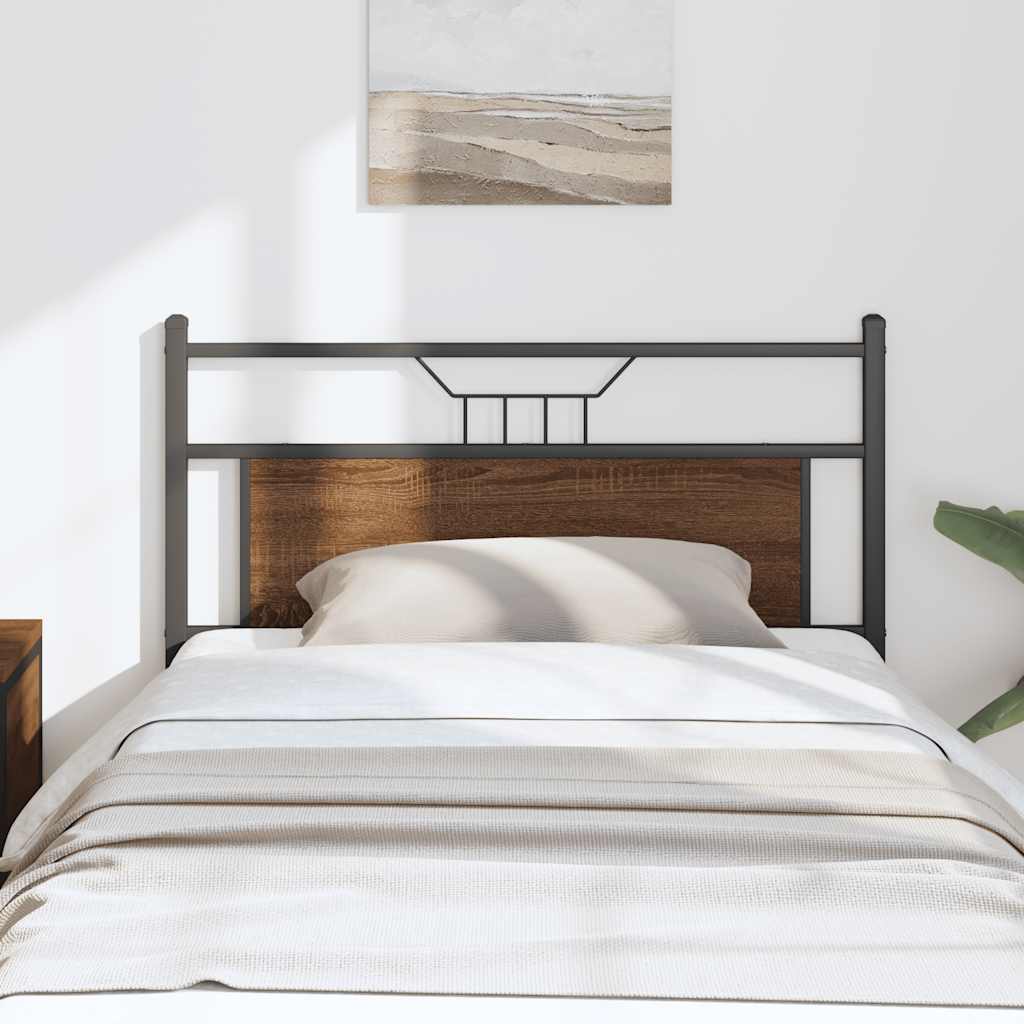 Testiera di Ricambio Rovere Marrone 100 cm in Legno Multistrato e Acciaio