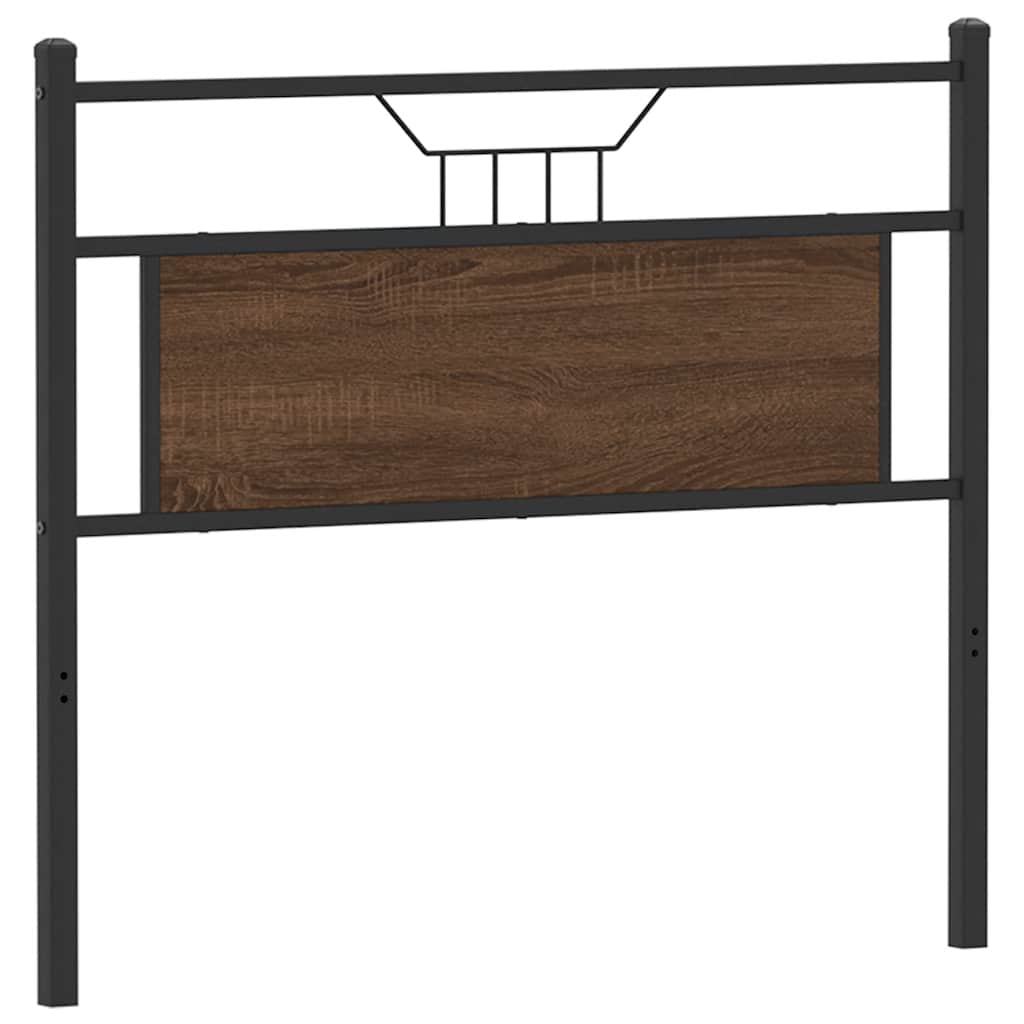 Testiera di Ricambio Rovere Marrone 107 cm in Legno Multistrato e Acciaio