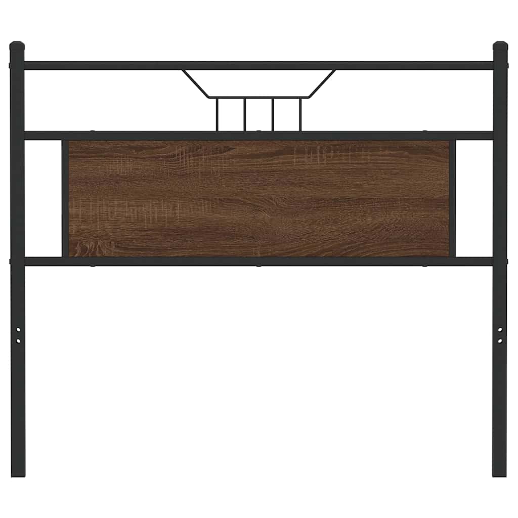 Testiera di Ricambio Rovere Marrone 107 cm in Legno Multistrato e Acciaio