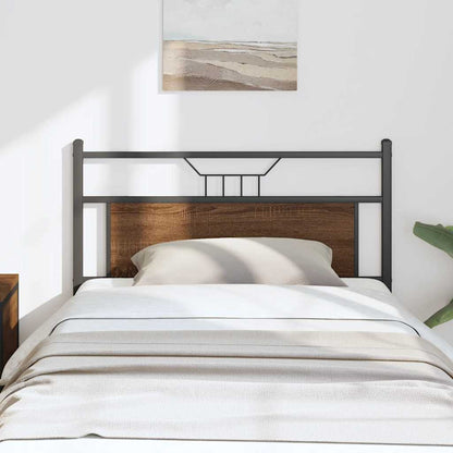 Testiera di Ricambio Rovere Marrone 107 cm in Legno Multistrato e Acciaio