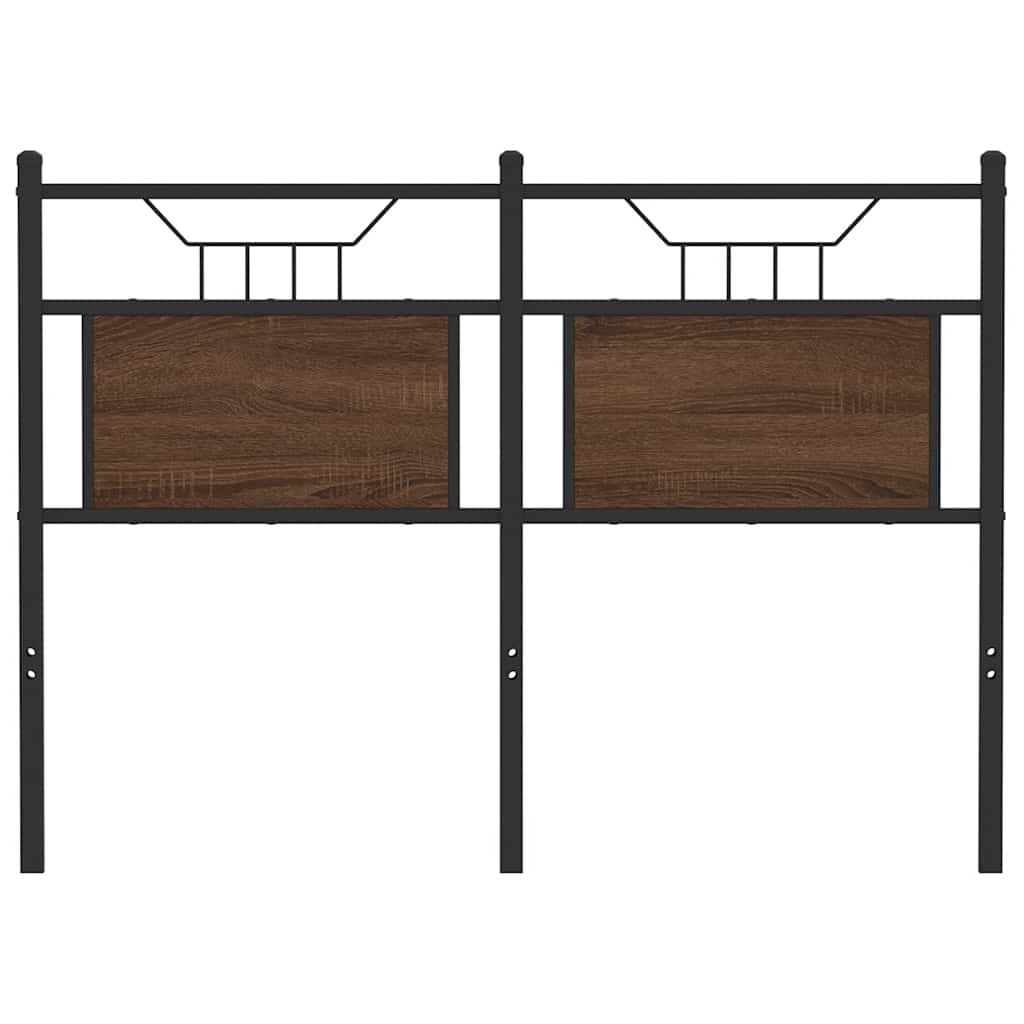 Testiera di Ricambio Rovere Marrone 120 cm in Legno Multistrato e Acciaio