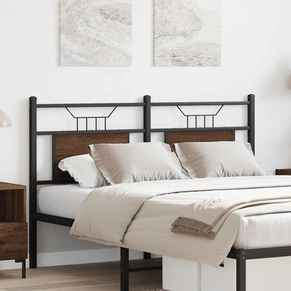 Testiera di Ricambio Rovere Marrone 137 cm in Legno Multistrato e Acciaio