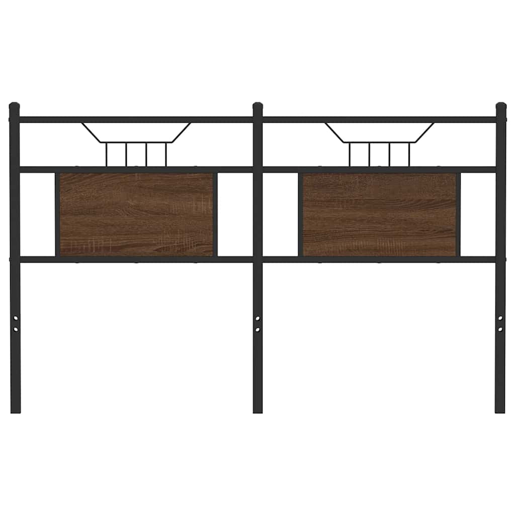 Testiera di Ricambio Rovere Marrone 137 cm in Legno Multistrato e Acciaio