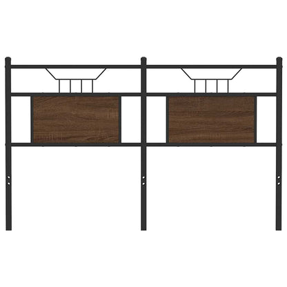 Testiera di Ricambio Rovere Marrone 137 cm in Legno Multistrato e Acciaio
