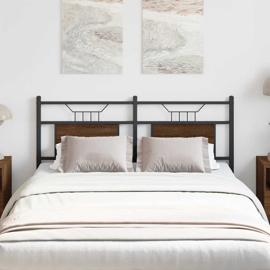 Testiera di Ricambio Rovere Marrone 137 cm in Legno Multistrato e Acciaio