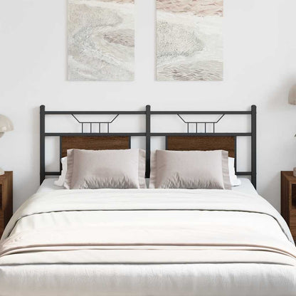 Testiera di Ricambio Rovere Marrone 137 cm in Legno Multistrato e Acciaio