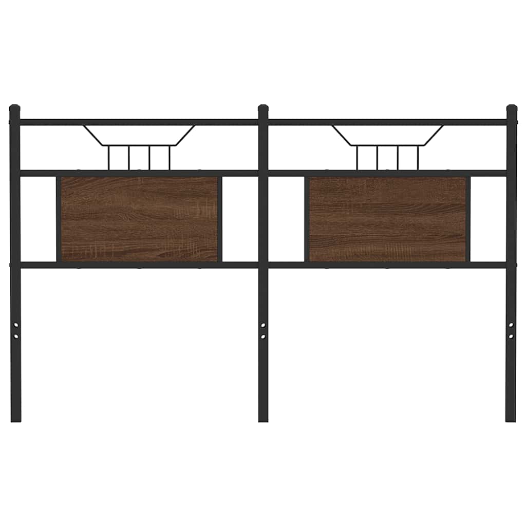 Testiera Rovere Marrone 140 cm in Legno Multistrato e Acciaio