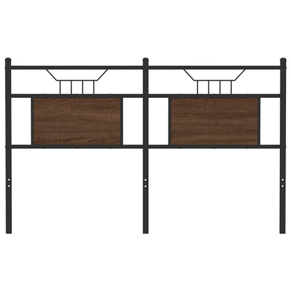 Testiera Rovere Marrone 140 cm in Legno Multistrato e Acciaio