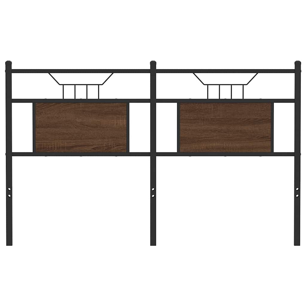 Testiera Rovere Marrone 150 cm in Legno Multistrato e Acciaio