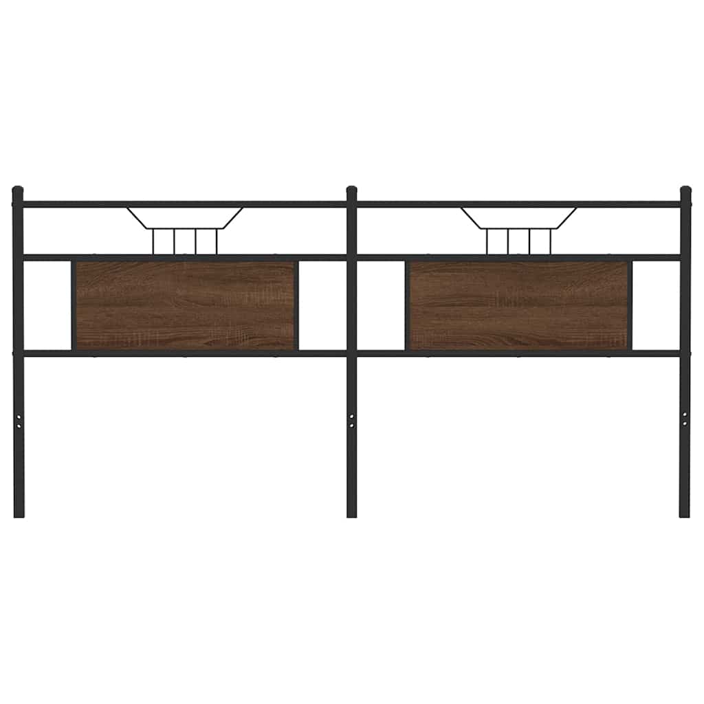 Testiera Rovere Marrone 160 cm in Legno Multistrato e Acciaio