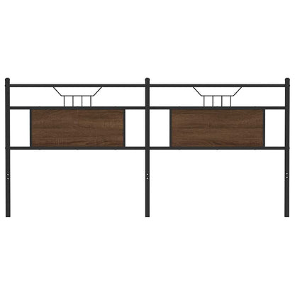 Testiera Rovere Marrone 160 cm in Legno Multistrato e Acciaio