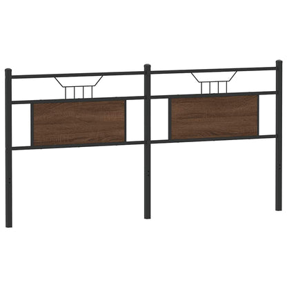 Testiera Rovere Marrone 180 cm in Legno Multistrato e Acciaio