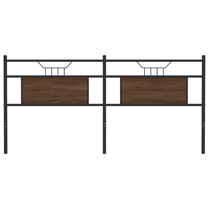 Testiera Rovere Marrone 180 cm in Legno Multistrato e Acciaio