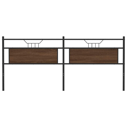 Testiera di Ricambio Rovere Marrone 193 cm in Legno Multistrato e Acciaio