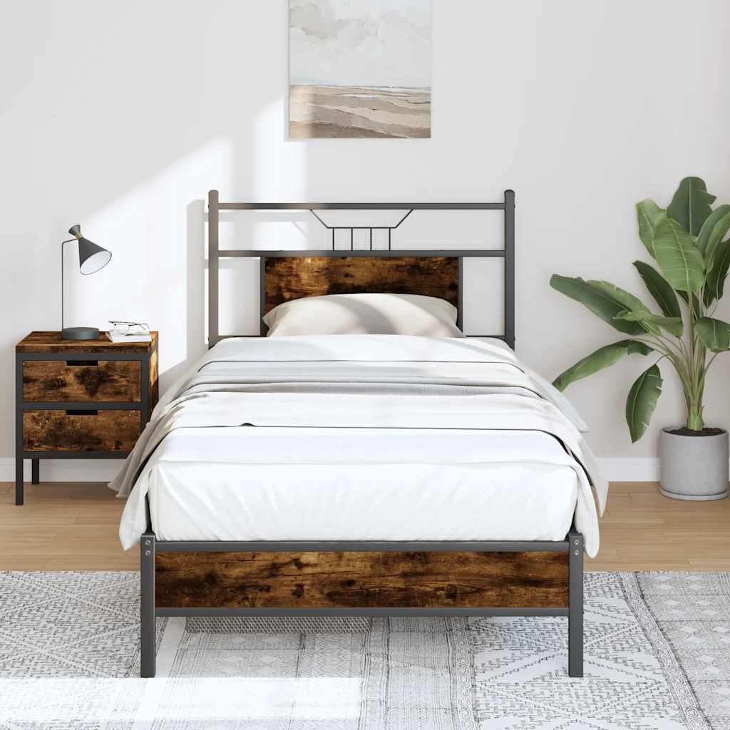 Giroletto senza Materasso Rovere Fumo 80x200 cm in Truciolato
