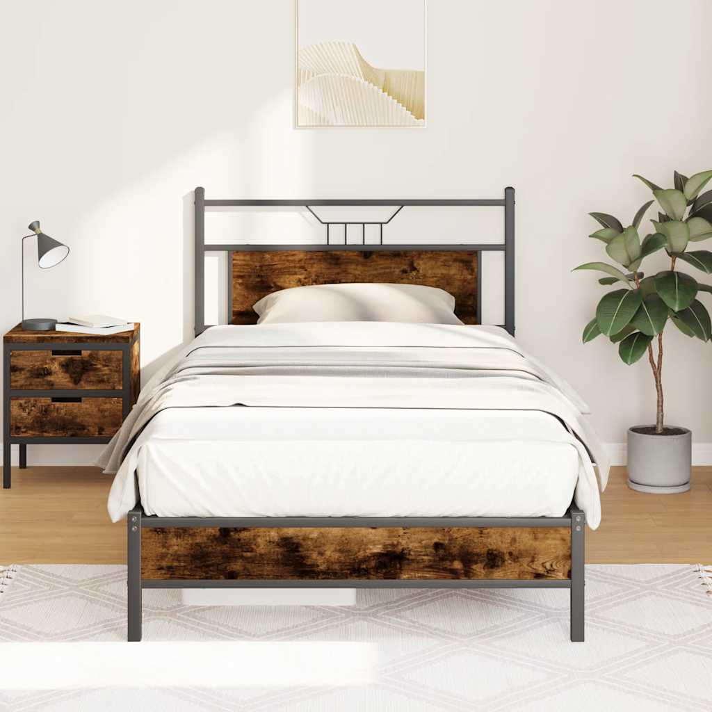 Giroletto senza Materasso Rovere Fumo 100x190 cm in Truciolato