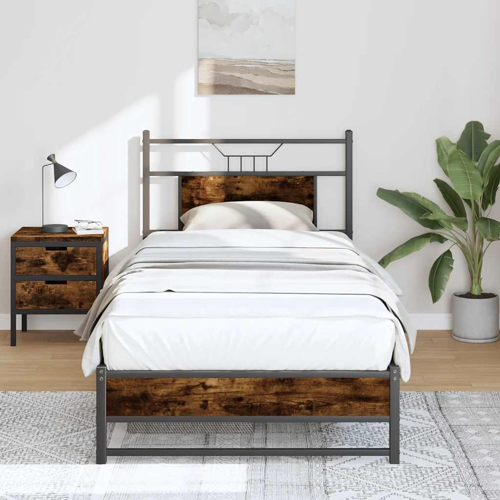 Giroletto senza Materasso Rovere Fumo 80x200 cm in Truciolato