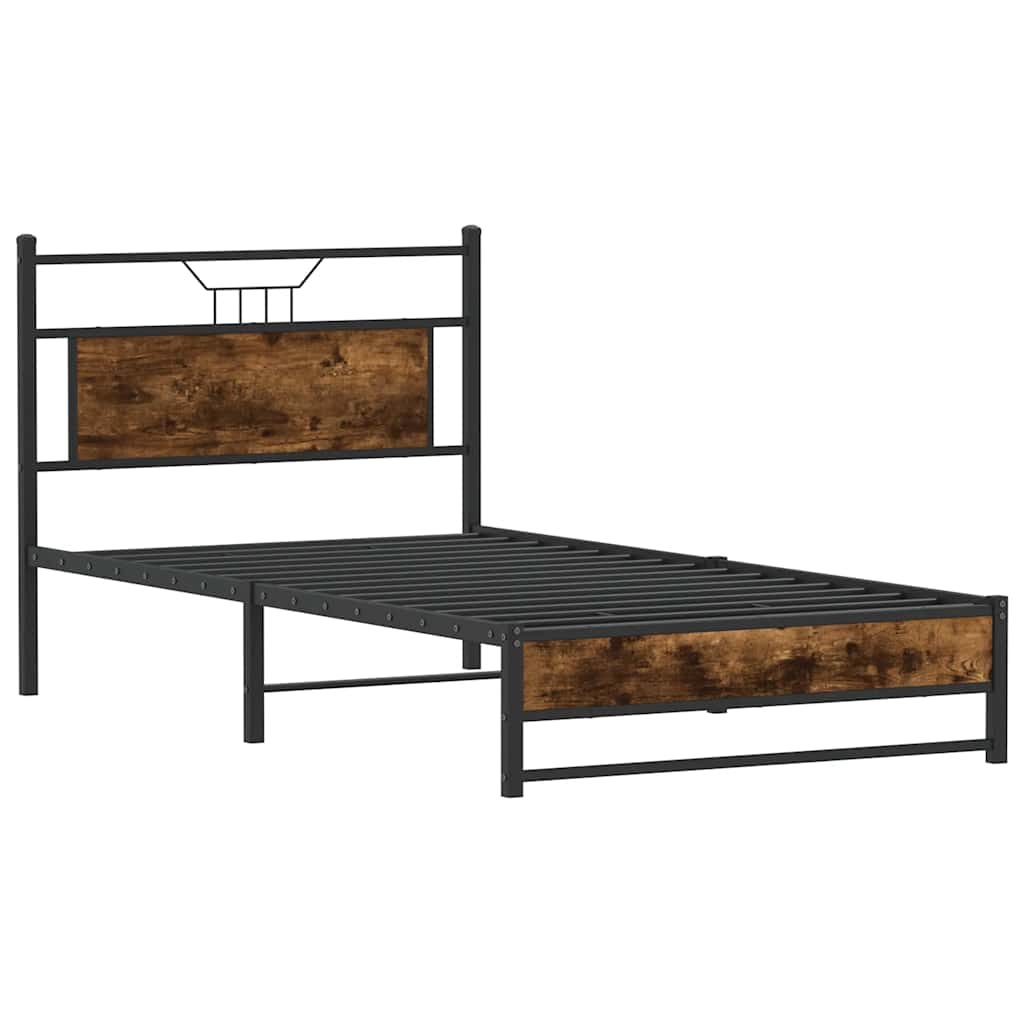 Giroletto senza Materasso Rovere Fumo 100x190 cm in Truciolato