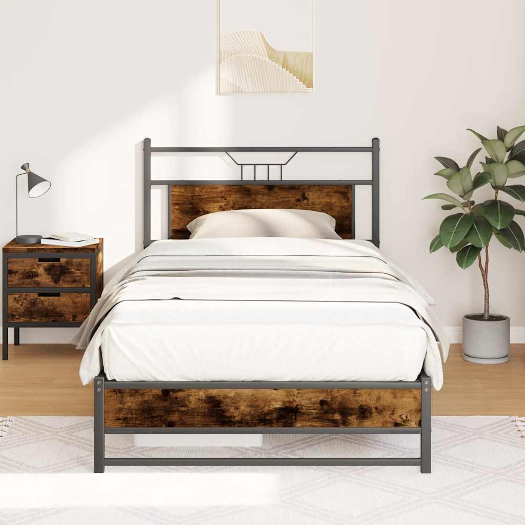 Giroletto senza Materasso Rovere Fumo 100x190 cm in Truciolato
