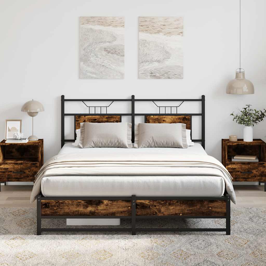 Giroletto senza Materasso Rovere Fumo 137x190 cm in Truciolato