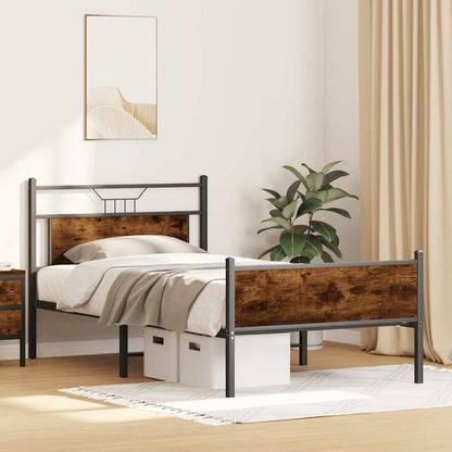 Giroletto senza Materasso Rovere Fumo 100x190 cm in Truciolato