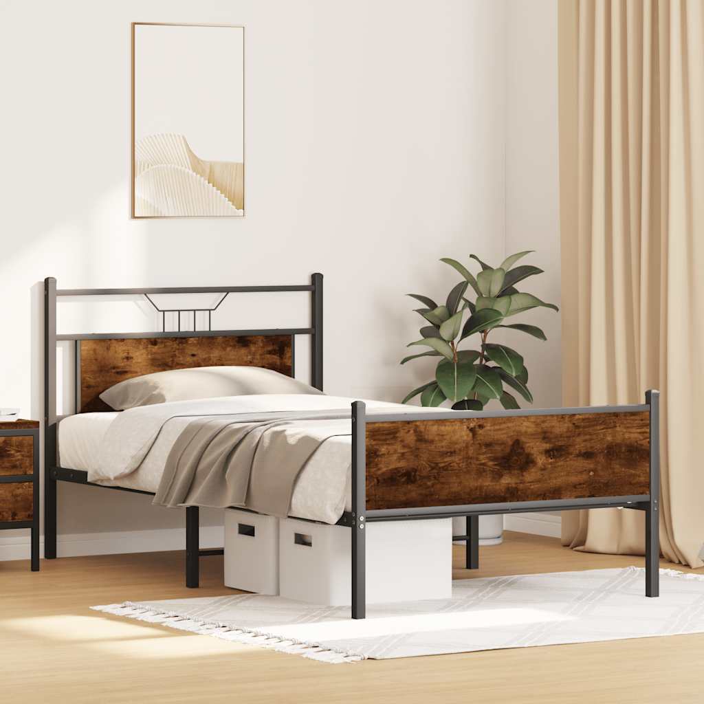 Giroletto senza Materasso Rovere Fumo 107x203 cm in Truciolato