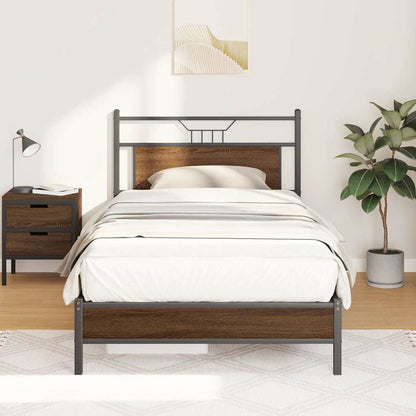 Giroletto senza Materasso Rovere Marrone 100x190 cm Truciolato