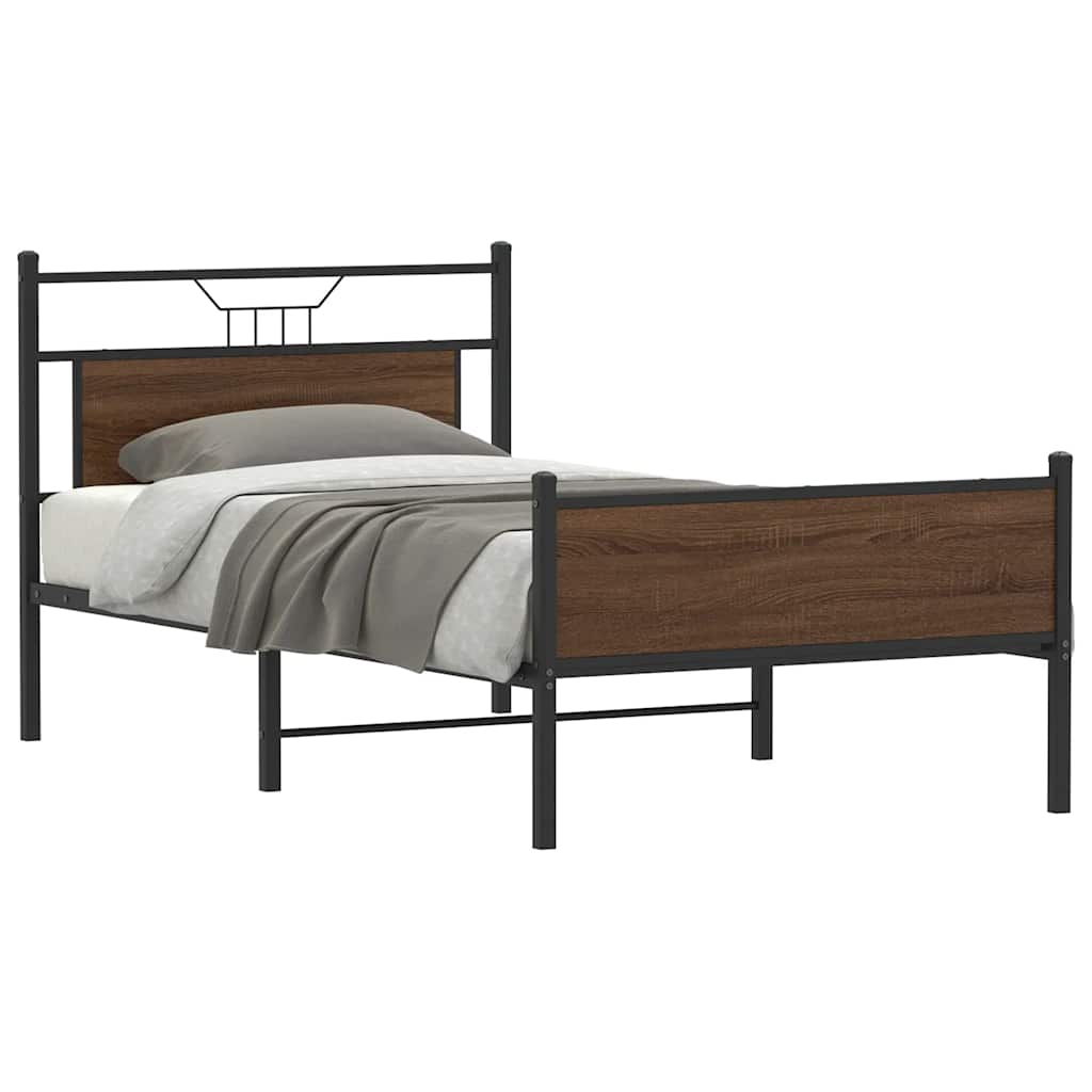 Giroletto senza Materasso Rovere Marrone 107x203 cm Truciolato